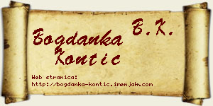 Bogdanka Kontić vizit kartica